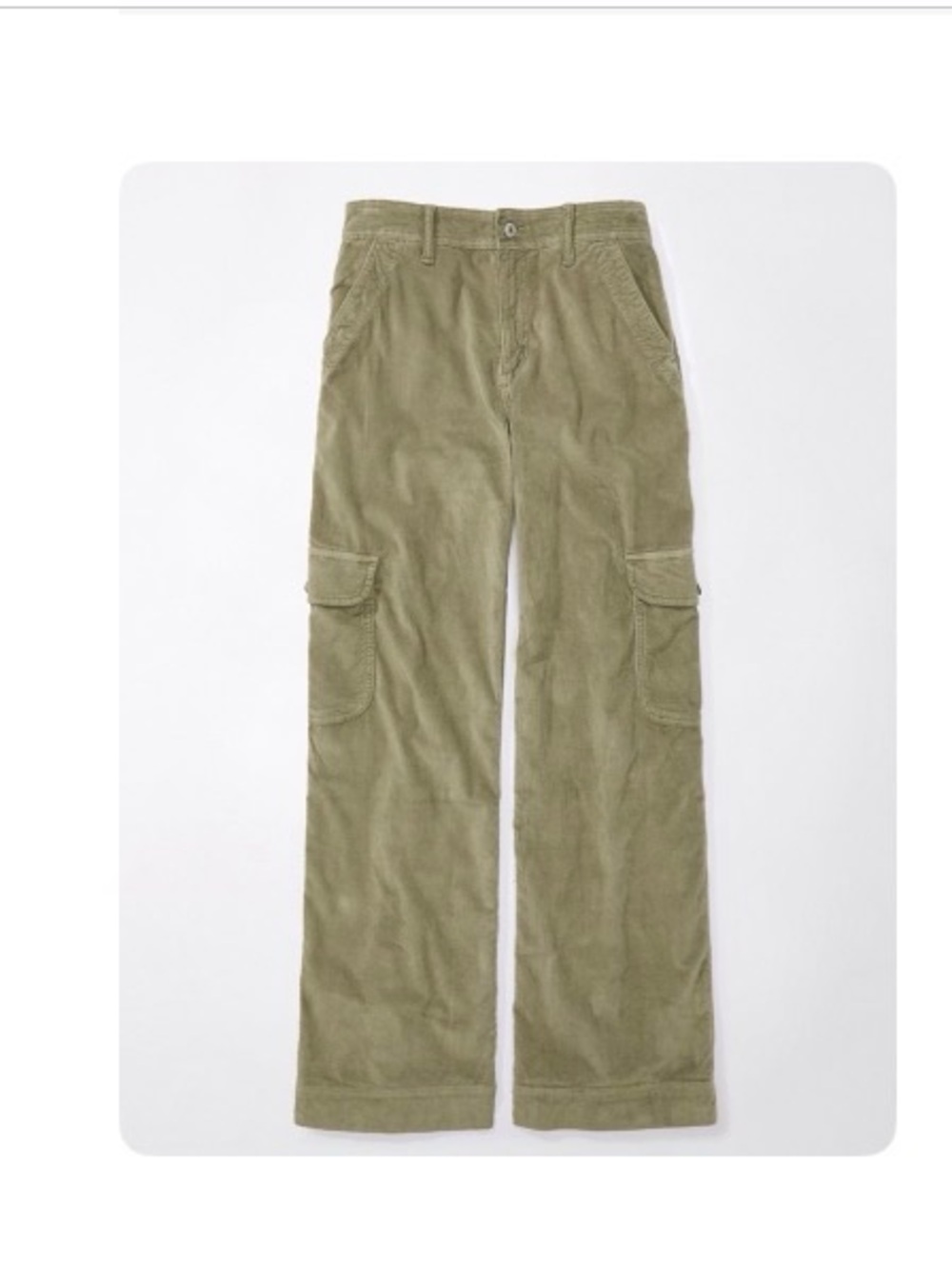 American Eagle Outfitters Women’s Cargo Pants - Olive Corduroy